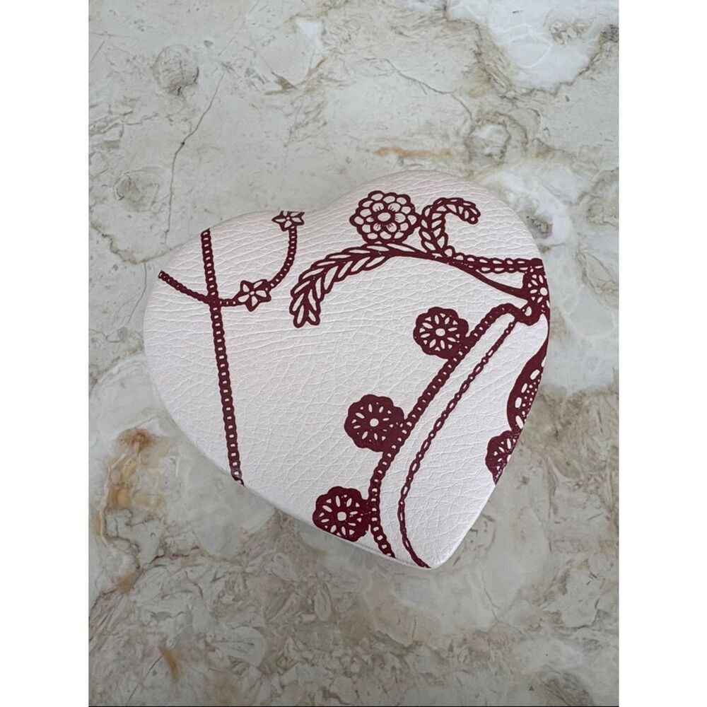Pandora Genuine Leather Heart Shaped 2-Level Storage Box